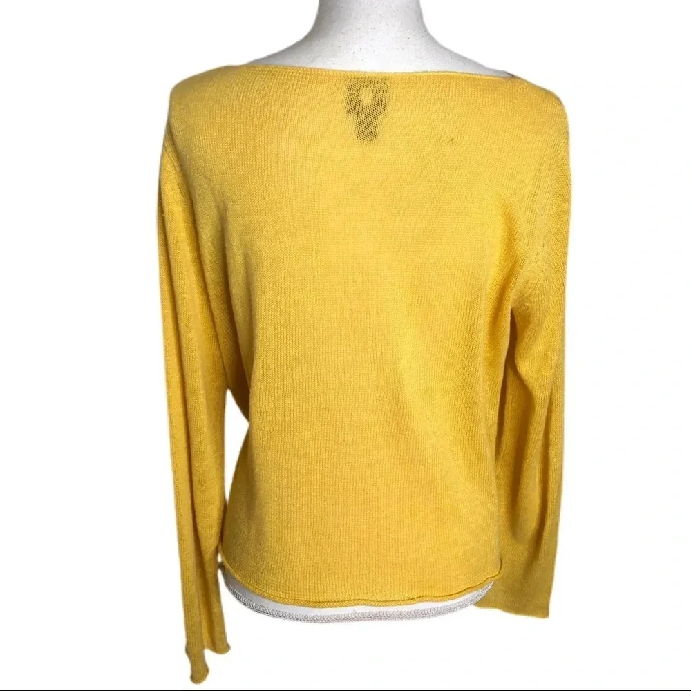 Eileen Fisher yellow sweater. Size Medium. Linen - Picture 4 of 4